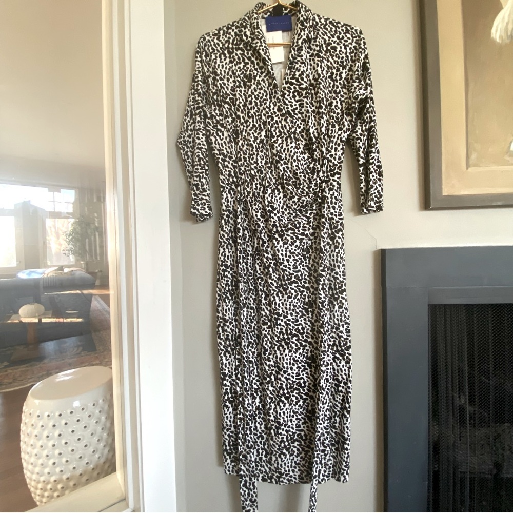 NWT WINSER LONDON soft jersey leopard dress - UK 12 - US 8